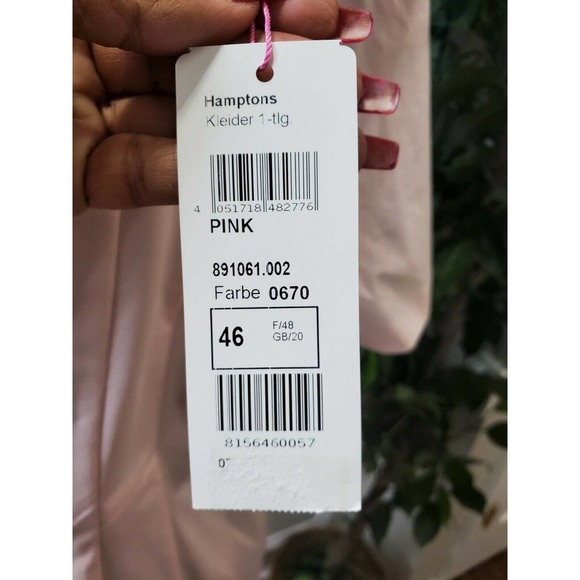 Bloomingdale's Basler Women's Pink Round Neck Short Sleeve Knee Length Dress - Picture 9 of 12